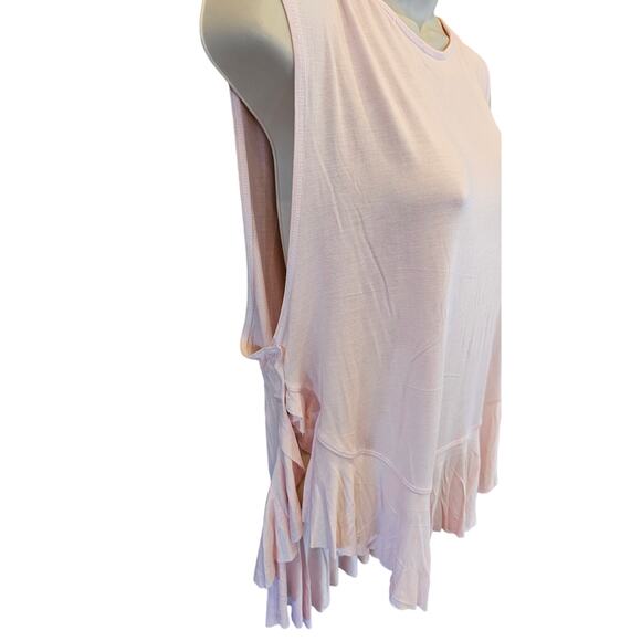 NWT We the free people light pink ballet top tank asymmetrical hem sz M classy - Picture 4 of 10